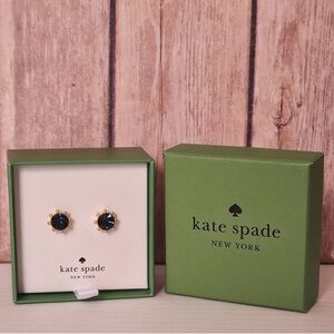 kate spade navy blue and gold stud earrings